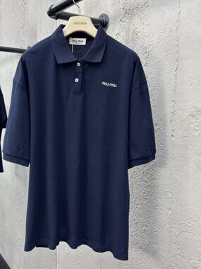 Miu Miu Deep Navy Logo Polo Shirt